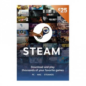Valve Steam 25 Euro Prepaid Card Προπληρωμένη Κάρτα